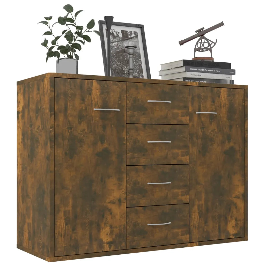 Credenza | Madia | Buffet da pranzo | Armadio da pranzo Rovere Fumo 88x30x65 cm in Legno Multistrato
