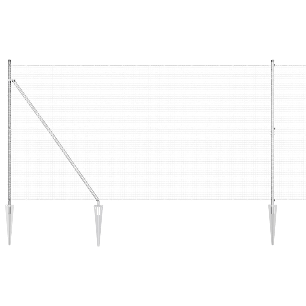 Set di Pali di Recinzione 2 Pali Acciaio Zincato 10 x 1.5 m