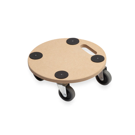 Carrello a pianale in MDF, ruote in plastica