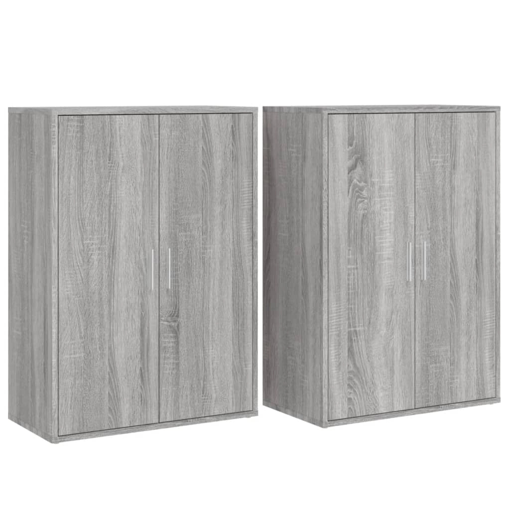 Buffet credenza cassettiera armadio mobile contenitore organizer per cucina soggiorno salotti set da 2 Sonoma 60 x 31 x 84 cm legno ingegnerizzato grigio 02_0036962