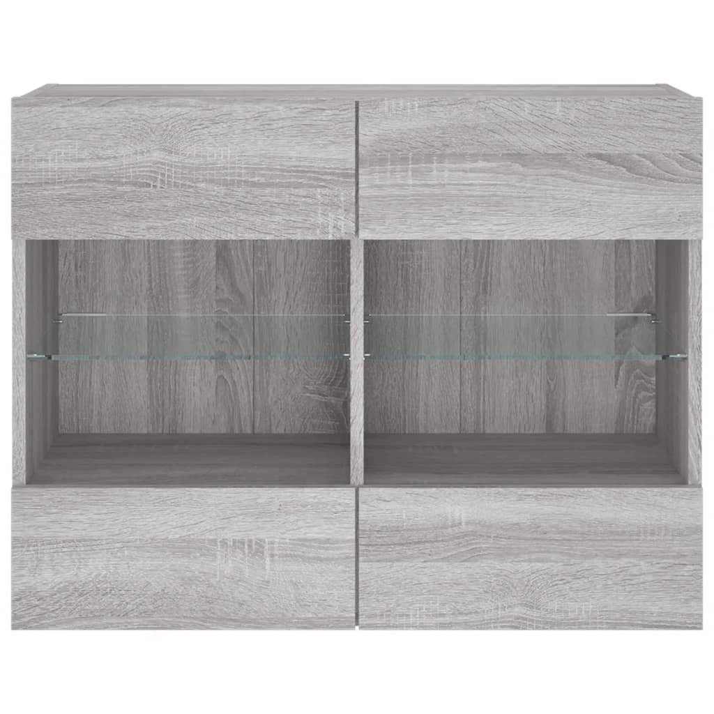 Mobile TV multimediale mensola TV credenza mobile TV parete attrezzata per sala da pranzo soggiorno camera da letto con luci LED Sonoma 78,5 x 30 x 60,5 cm grigio 02_0028056