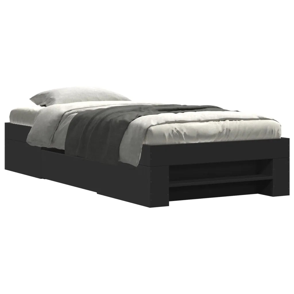 vidaXL Giroletto Nero 100x200 cm in Legno Multistrato