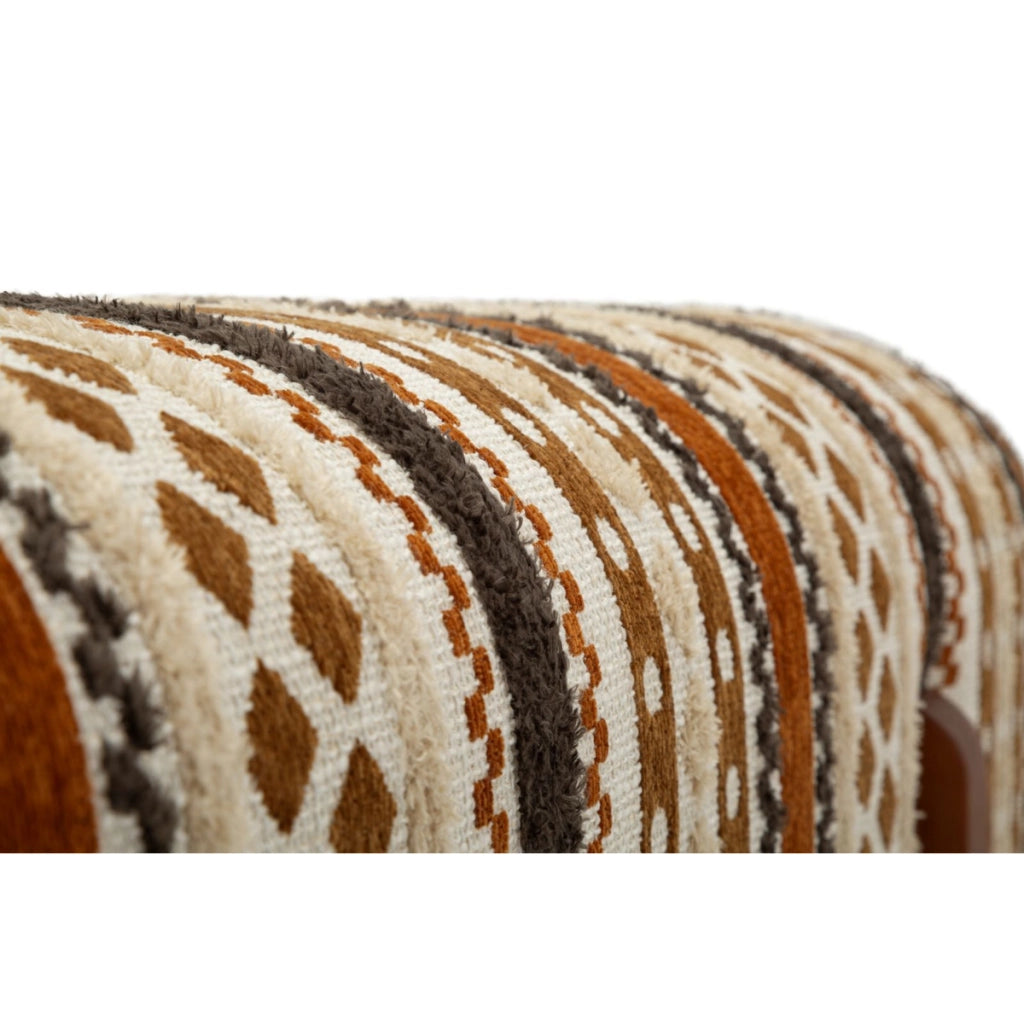 Panca etnica multicolor con struttura in legno