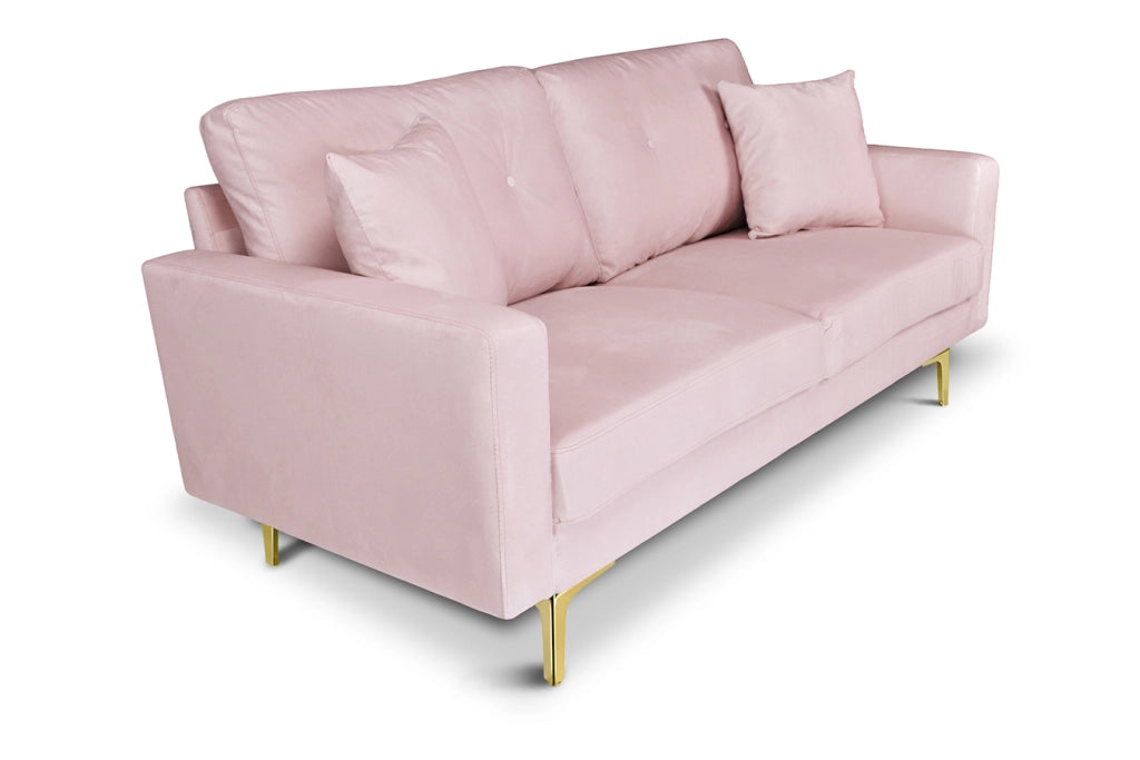 Divano 2 posti in velluto rosa piedi in metallo dorato - Chloe - DI-CH19FBC-PD