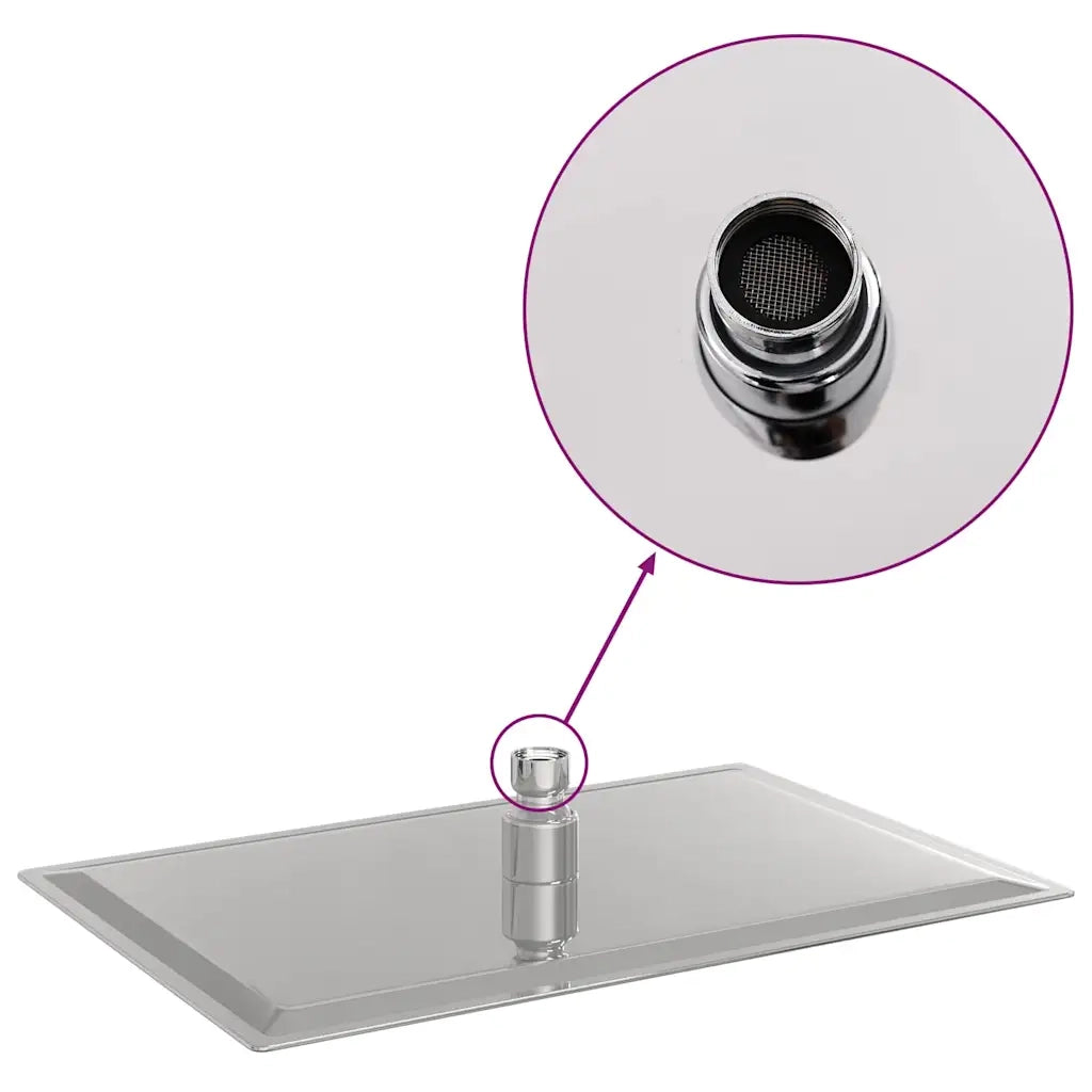 Testa Doccia a Pioggia Acciaio Inox 304 30x20 cm Rettangolare 4103932
