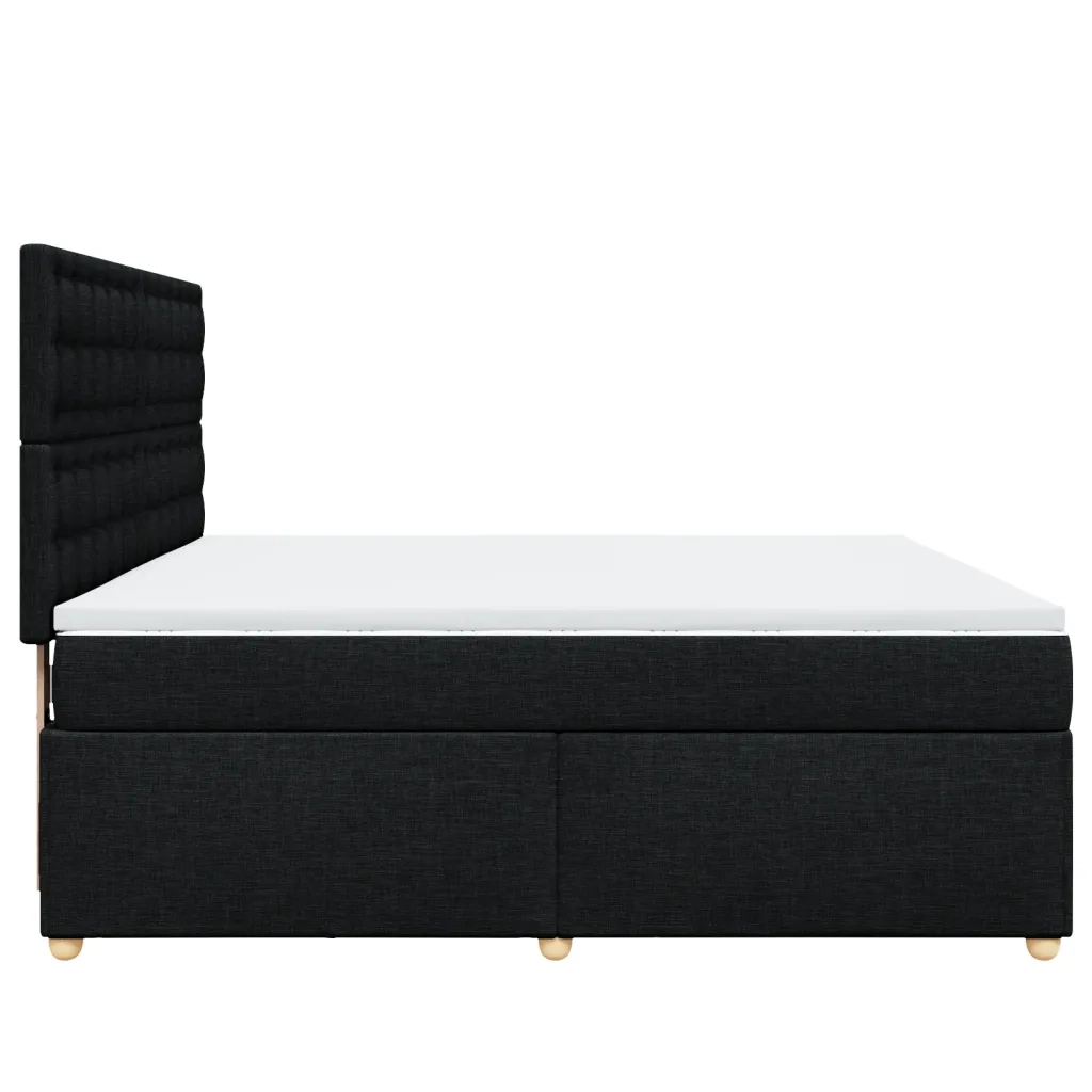 Giroletto a Molle con Materasso Nero 180x200 cm in Tessuto