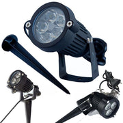 Trade Shop - Faretto Faro Led Da Giardino 3 4 5 W Watt Supporto Picchetto Luce Fredda Ip 65 - -bianco Freddo-3 Watt