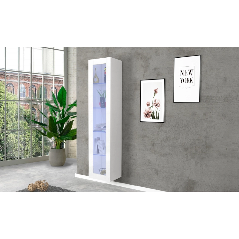 Vetrina Maruska – 1 anta – 40x180x30 – Bianco Lucido