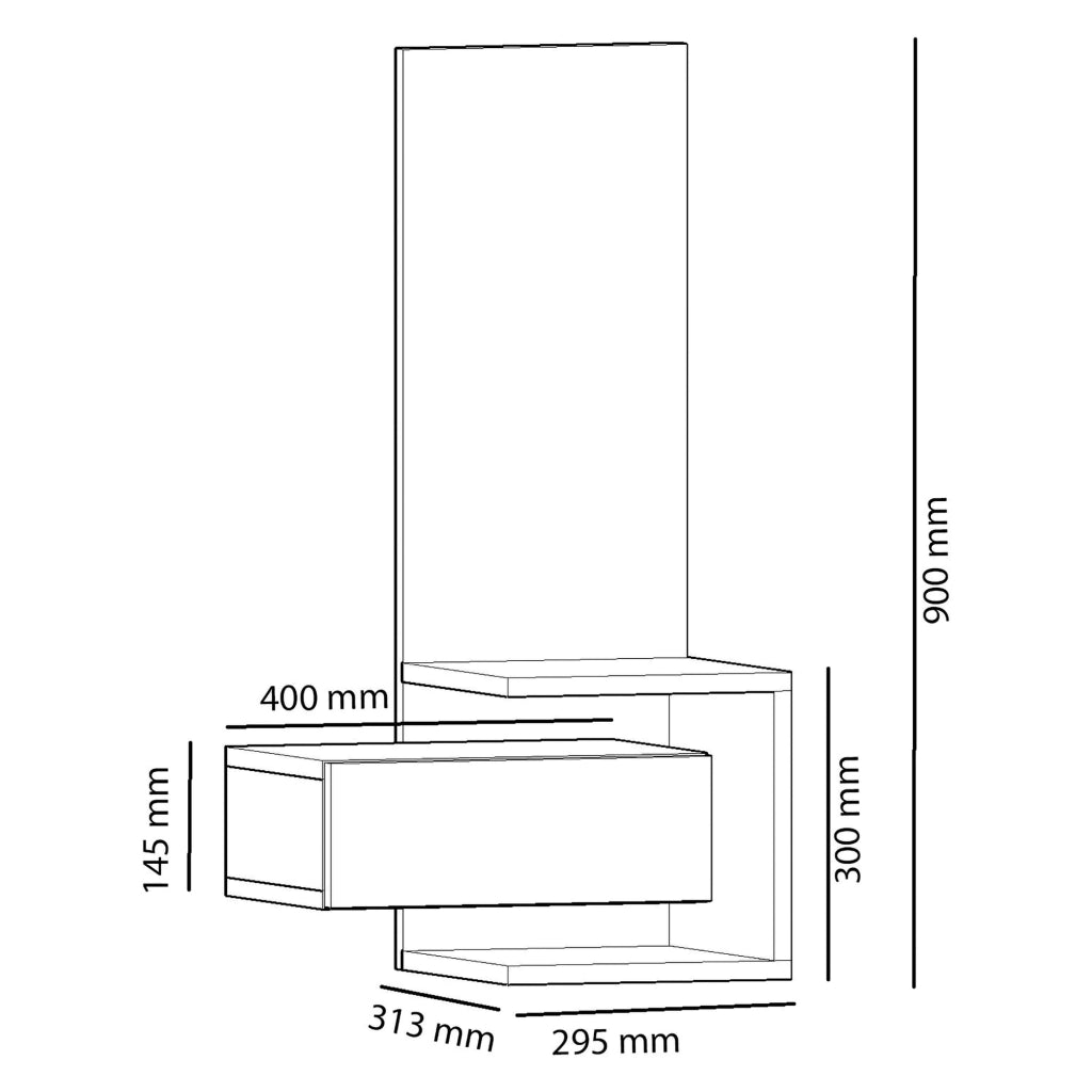 Equense, Mobile da Ingresso Specchio Incluso, 49x31x90h cm Marrone Rovere