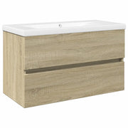 Set Mobili da Bagno | Armadio da bagno 2 pz in Ceramica e Legno Multistrato