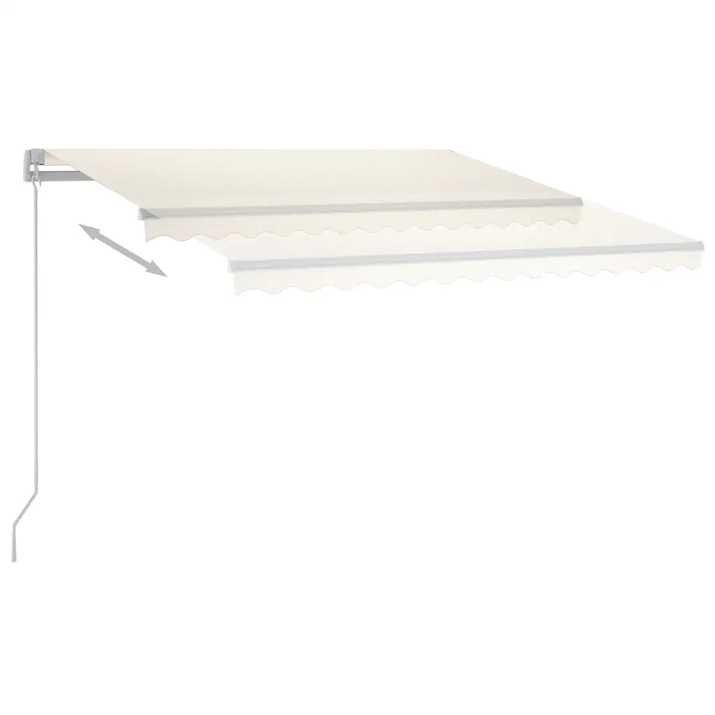 Tenda da Sole Retrattile Manuale con LED 300x250 cm Crema 3069502