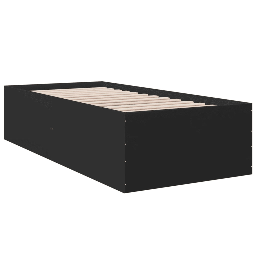 Giroletto-Struttura Letto Nero 90x190 cm in Legno Multistrato 454733