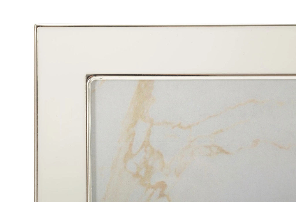 Cornice Molly 24x1,7x29 cm in Zinco e Vetro Bianco e Argento