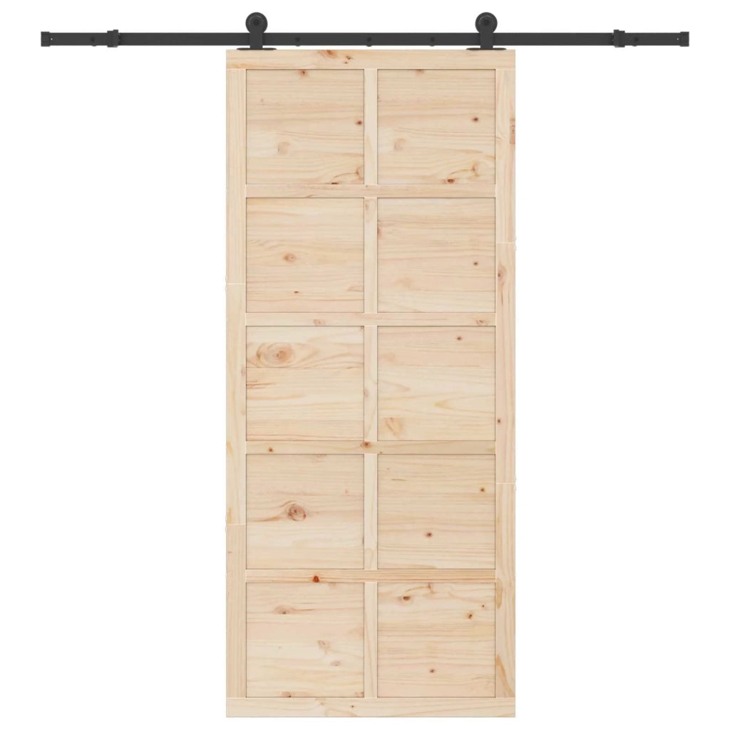 Porta scorrevole Naturale 80 x 208 cm Legno Massello di Pino