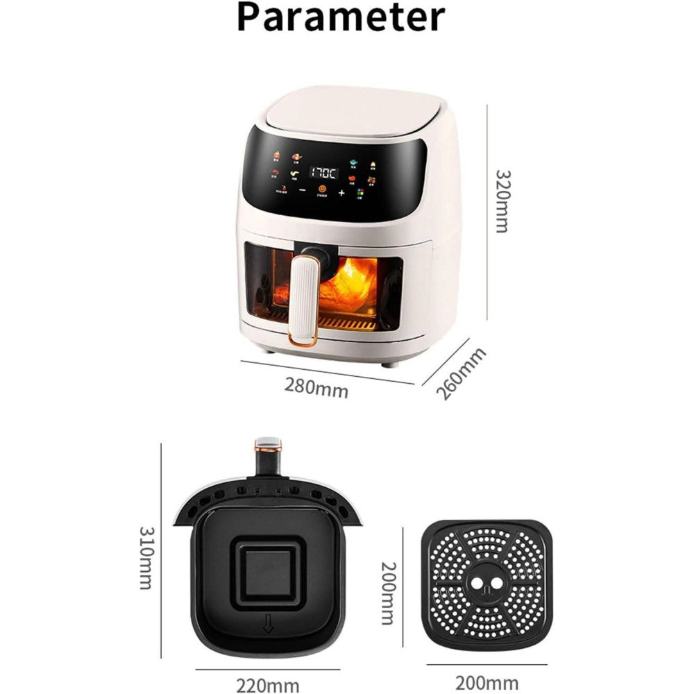 Trade Shop - Miglior Friggitrice Ad Aria Da 8 Lt 1350w Display Control Smart Forno Visibile -