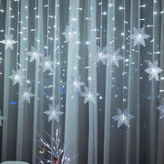 Decorazione di Natale, filo di luce, adatto per decorazione interna, decorazione di stanza, decorazione di festa, decorazione di Natale, decorazione esterna, versione USB 8-funzioni con telecomando (senza presa), fiocco di neve in bianco chiaro