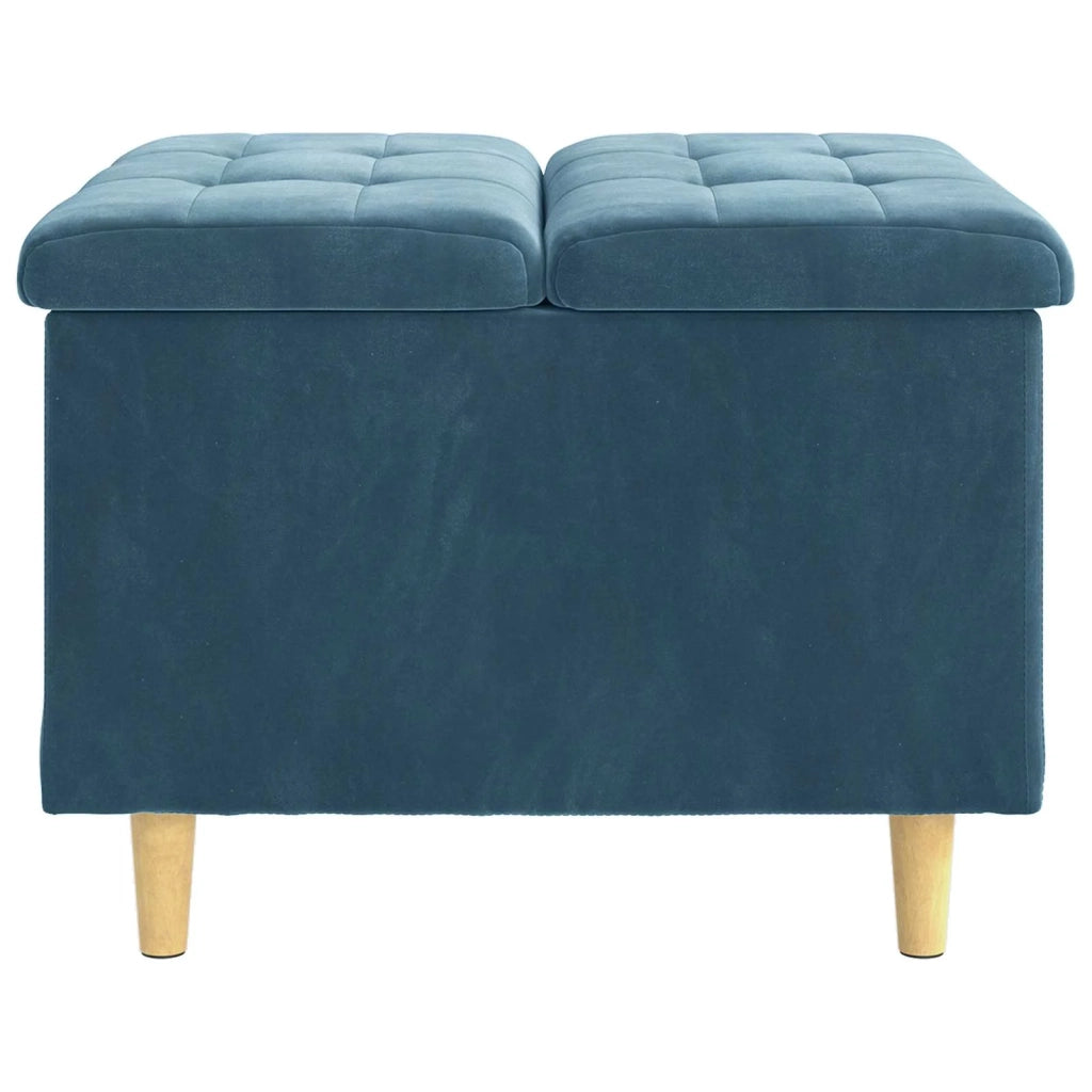 Pouf contenitore con cuscino Blu 60 x 60 x 45 cm Velluto 876824