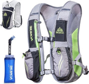 Ragazzo da Corsa 55L per Donne Uomini Kit di Idratazione per Ciclismo Escursionismo Maratona Grigio - Sacchetto Idrico da 350ml