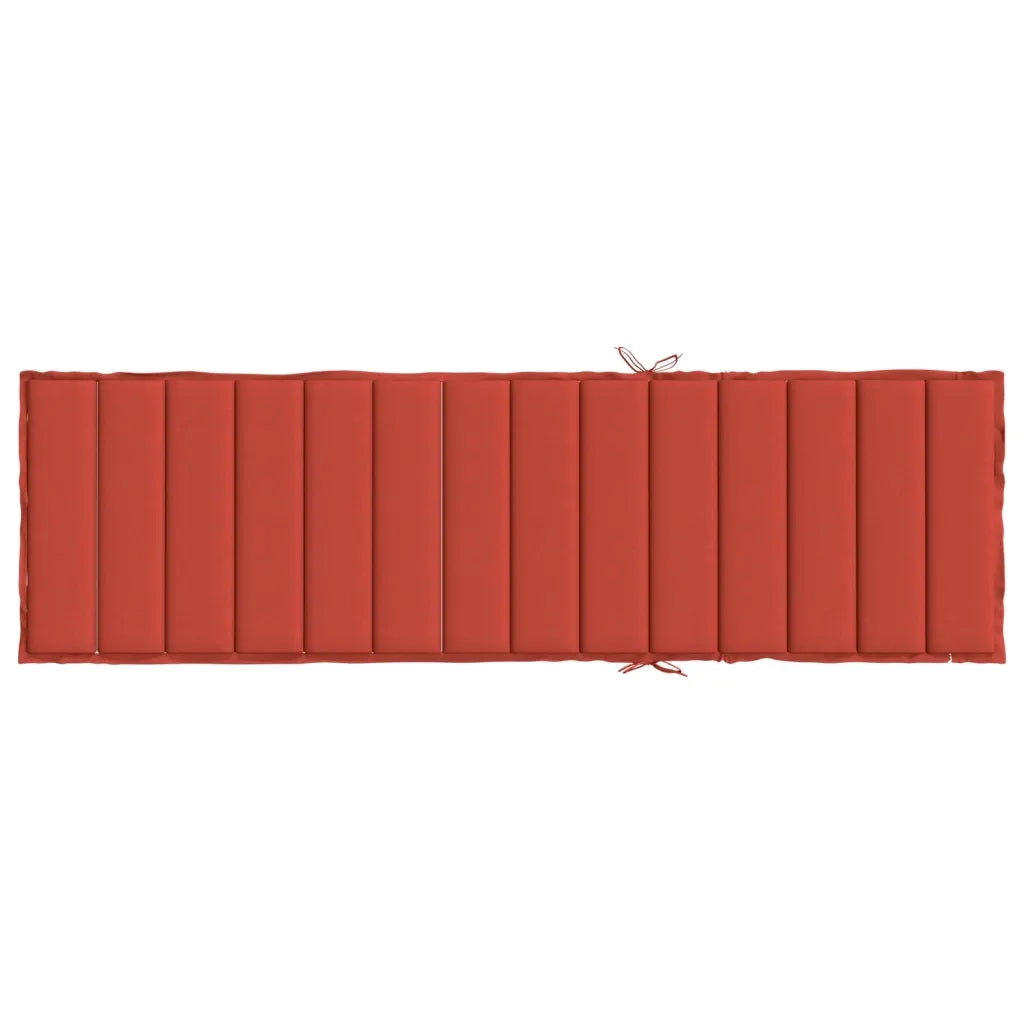 Cuscino per Lettino Prendisole Rosso MÃ©lange 200x60x4cm Tessuto