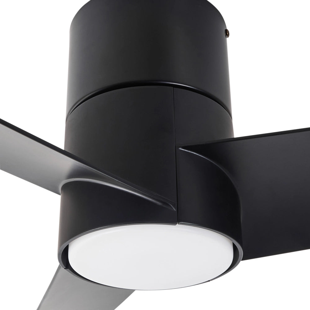 Ventilatore da soffitto con luce Ventilatore in materiale sintetico nero Telecomando 5 opzioni di velocità 3 temperature di luce Soggiorno tradizionale moderno Camera da letto