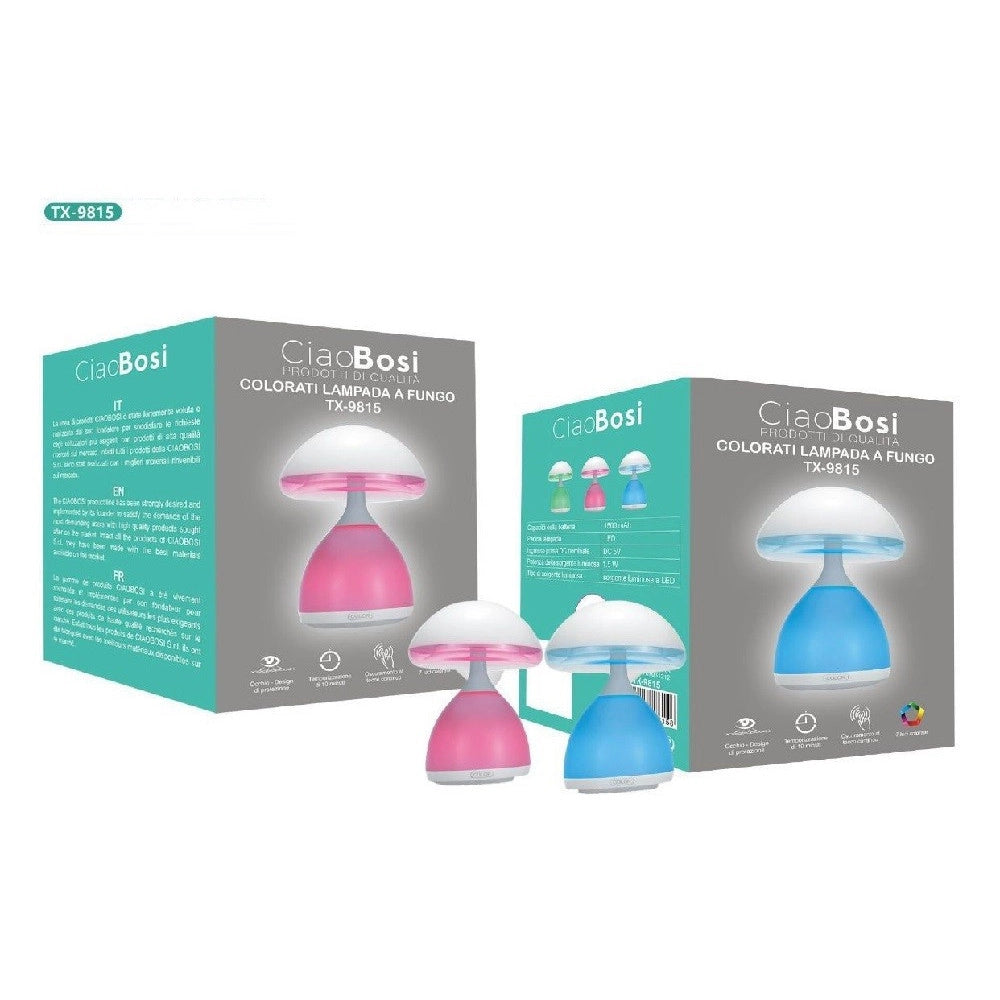 Trade Shop - Lampada Fungo Led 7 Luci Colori Lumino Da Tavolo Comodino Colorati 1.5w Tx-9815 -