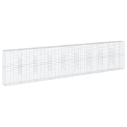 Gabbione recinto a gabbia muro di contenimento con coperchio 900 x 50 x 200 cm ferro zincato argento 02_0040215
