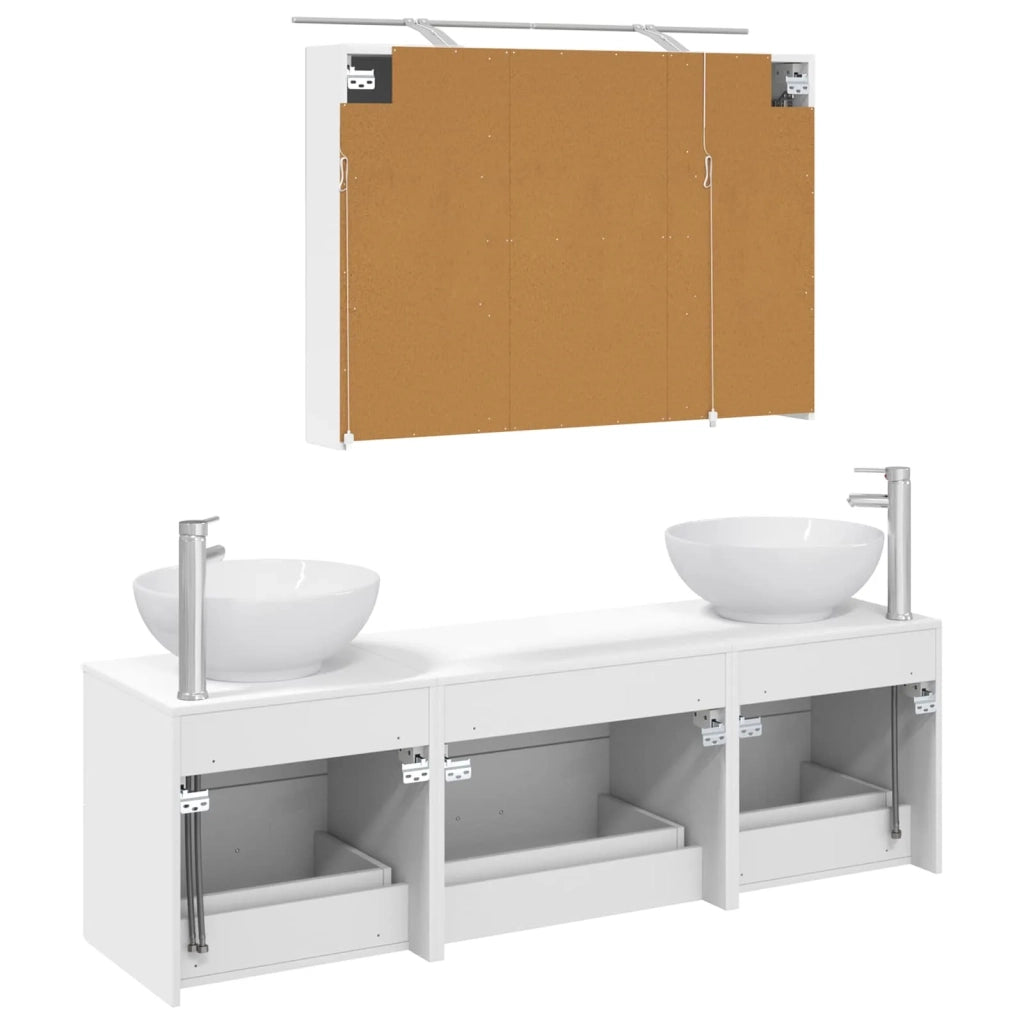 Set di mobili per il bagno 4 pcs Bianco 3406935