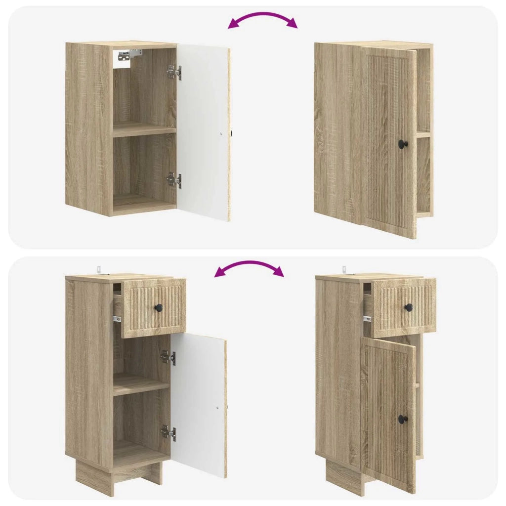 Set di Mobili da Bagno da 4 Pezzi EDE Rovere Sonoma 3417902