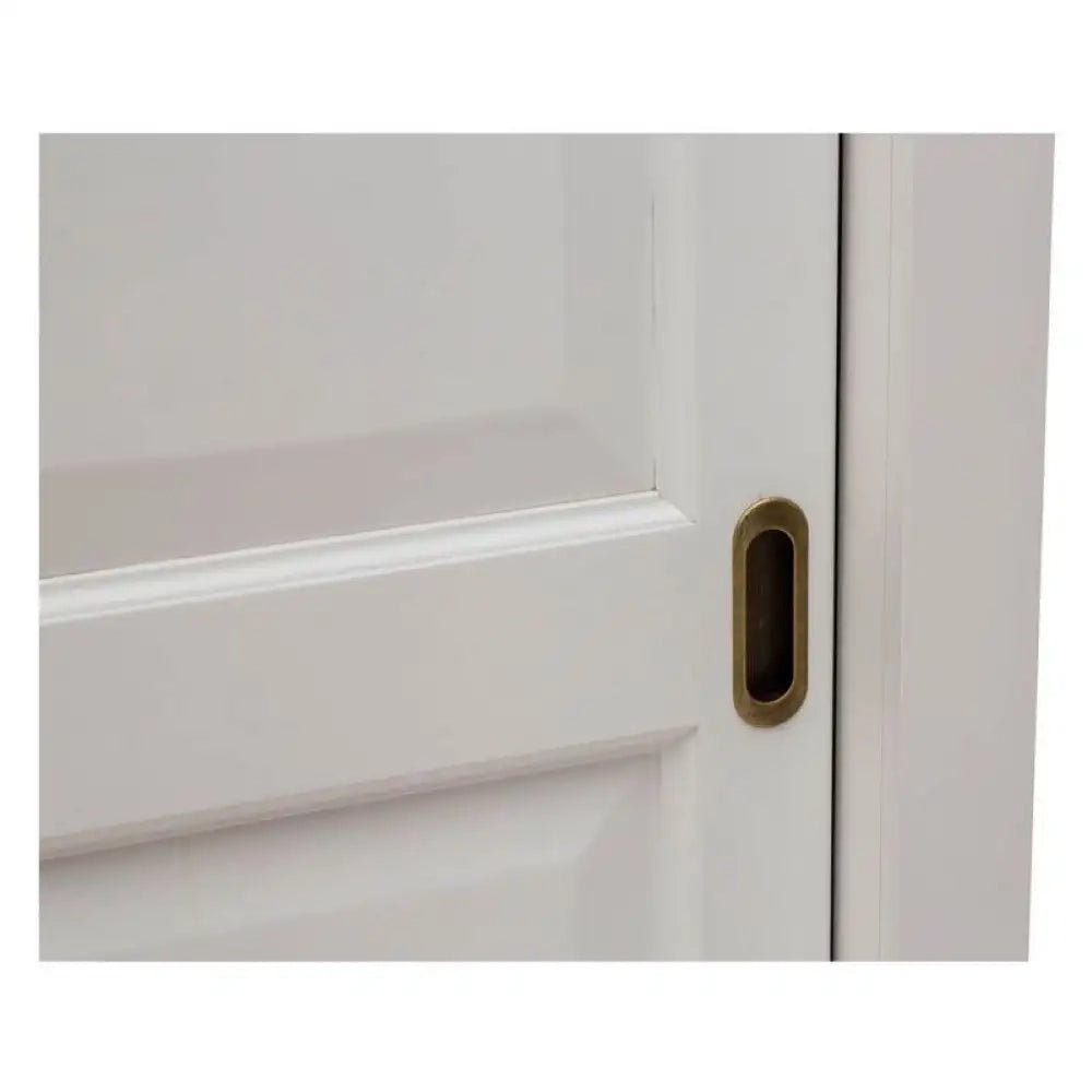 Armadio appendiabiti con bastone e 2 ante scorrevoli 2 cassetti arte povera in legno massello e mdf con rifiniture bianco 125X60X200H