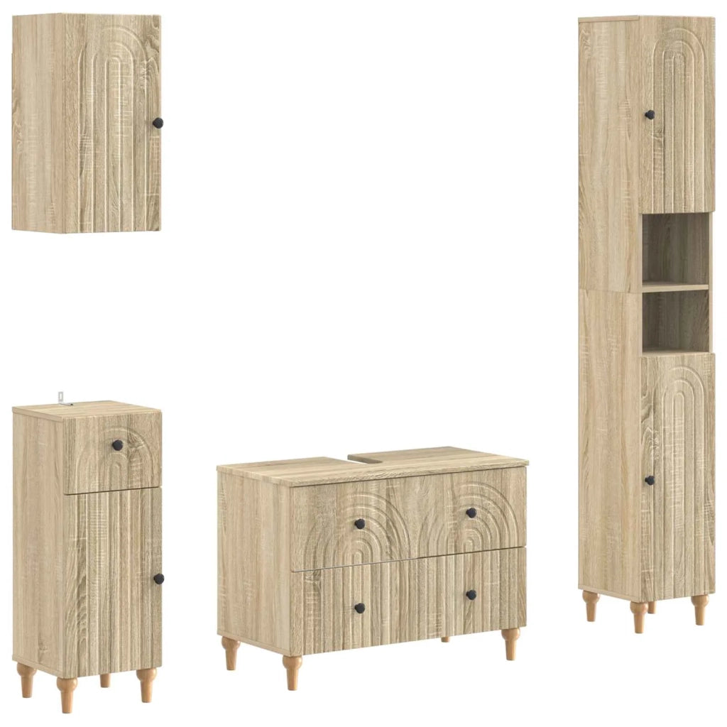 Set di Mobili da Bagno da 4 Pezzi ALKMAAR Rovere Sonoma 3417911