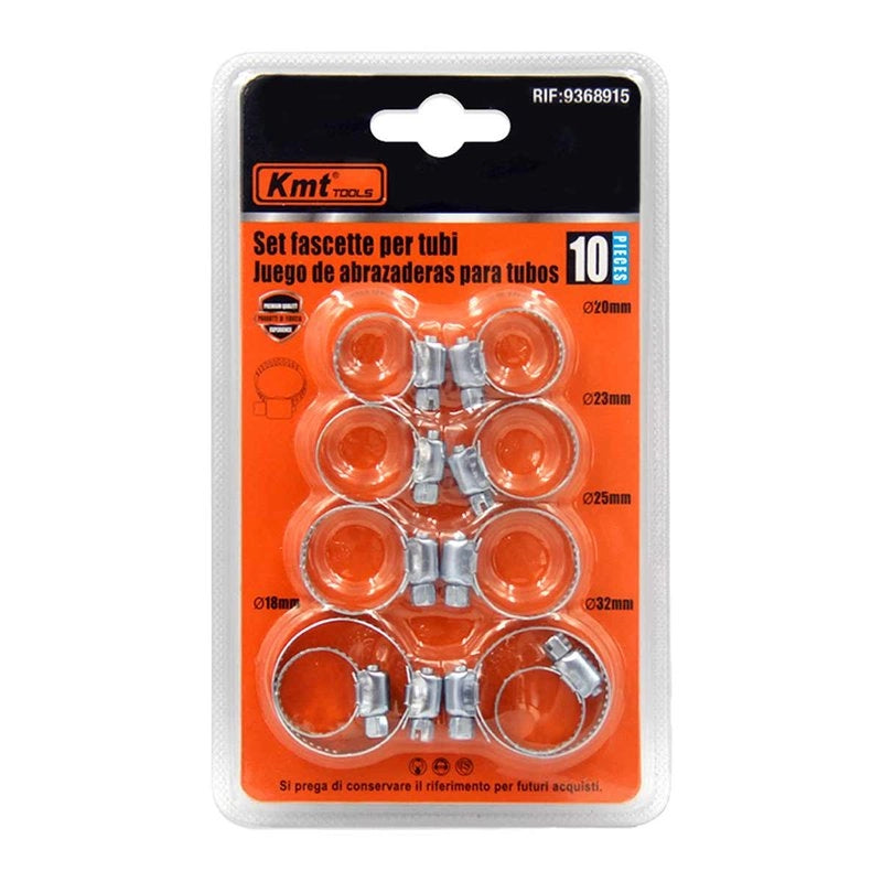 10 Pezzi Fascette Stringitubo Regolabili 18-32mm Acciaio Inossidabile 5 Misure