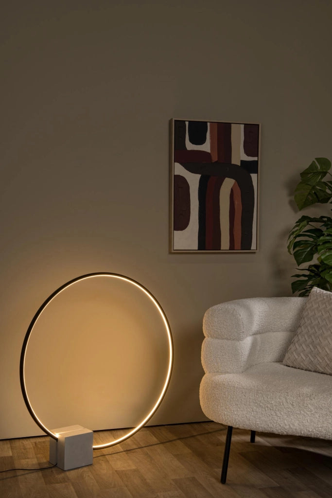 Lampada da tavolo LED ad anello CIRKELIS nera Lucide