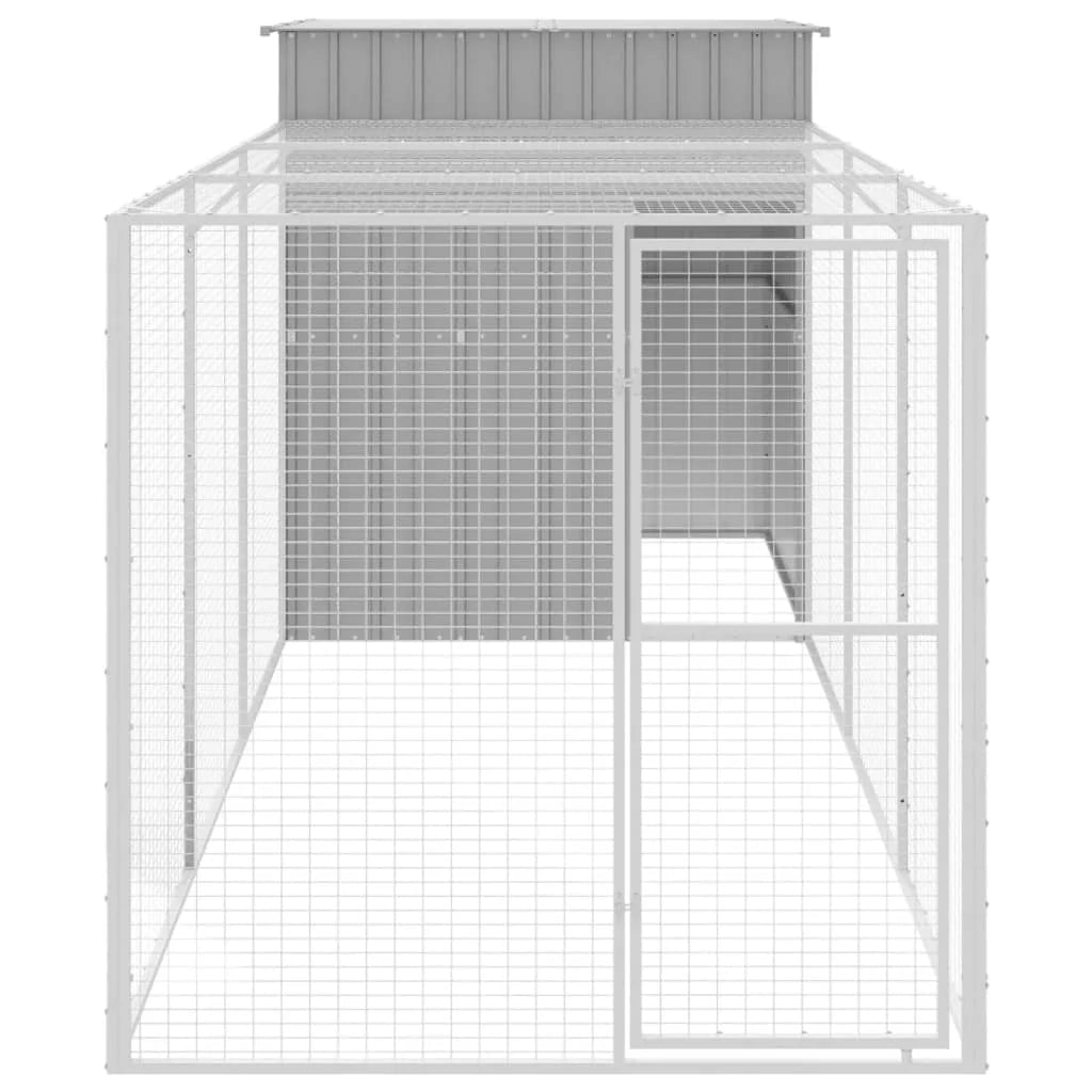 Pollaio/recinto con recinto chiaro 165 x 455 x 181 cm acciaio zincato grigio 02_0043965