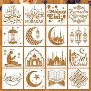 Stencili riutilizzabili per Ramadan - Decorazioni per la casa - Stencili per parete/finestra - Materiale duraturo - Progetti unici - Schemi