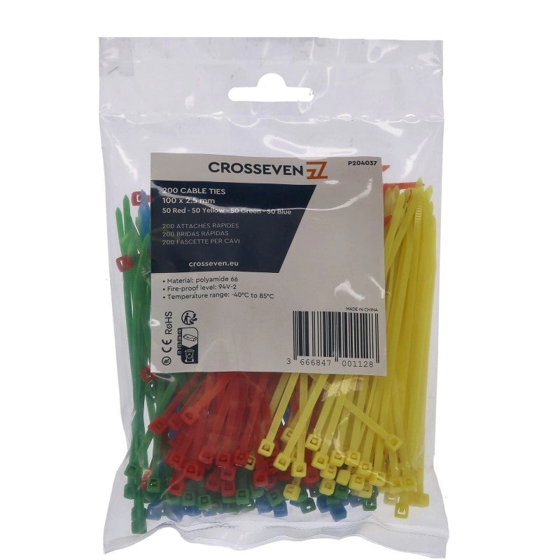 200 FASCETTE COLORATE MM100X2,5