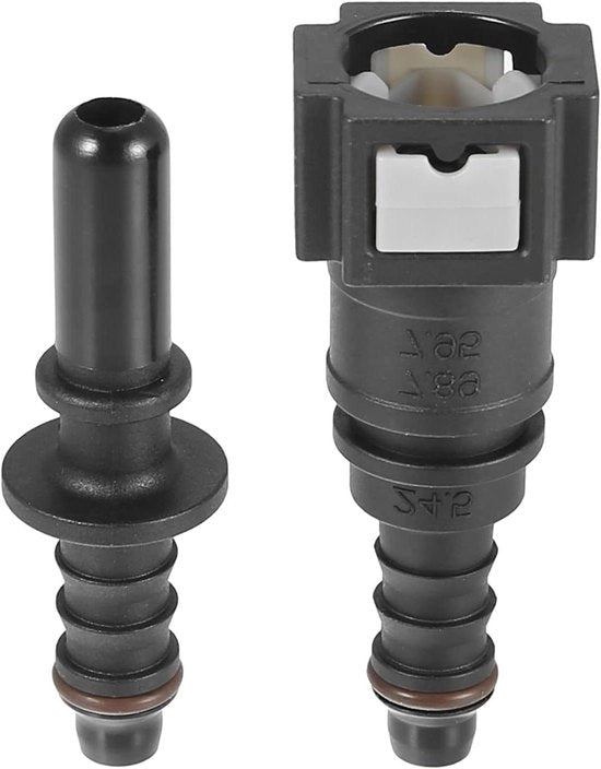 Set di 2 pezzi di tubo di carburante SAE 7,89 mm su 5/16 8 mm a sezione retta - tubo nylon con connessore rapido