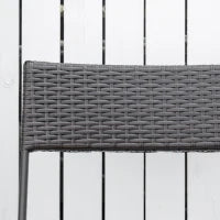 Set da Giardino Pieghevole da 3 Pezzi in Rattan PE e Metallo, Set 2 Sedie e Tavolino da Caffè, Protezione dai Raggi UV, Set di Mobili da Balcone, per Patio e Cortile, Nero