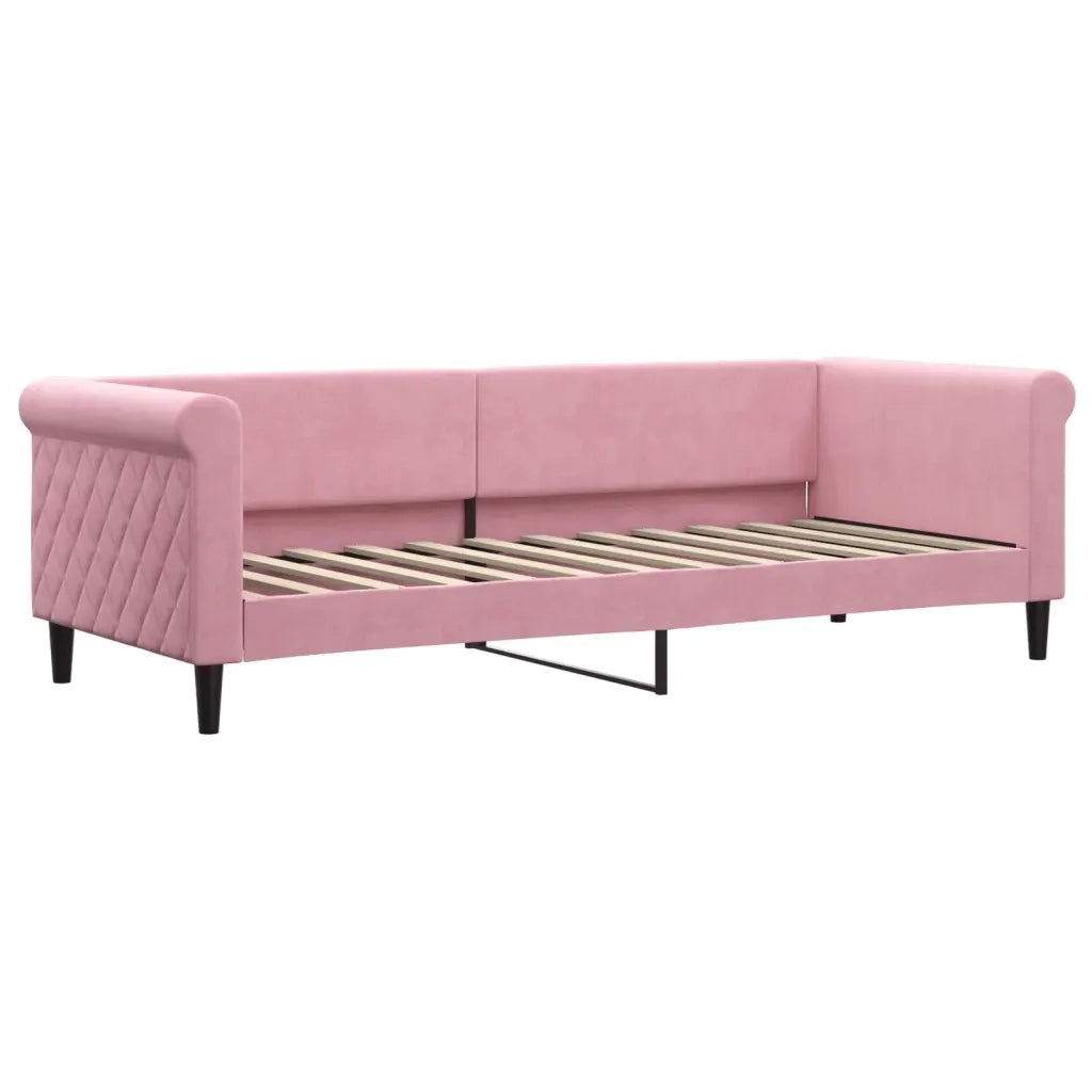 Divano Letto Estraibile con Cassetti Rosa 80x200 cm Velluto 3197815