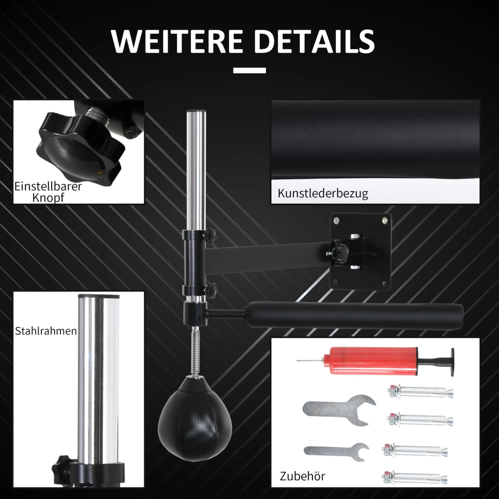 Struttura per Boxe con Speedball ¨C Xylo ¨C Palo Riflessi Rotante Regolabile Pieghevole Acciaio 79x72x20cm