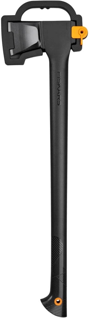 Ascia da Spacco, Solid, Fodero per Lama e Trasporto, Rivestimento Antiaderente, Lama in Acciaio/Manico in Plastica Rinforzata con Fibra di Vetro, Nero/Arancione, A11, 49cm, 1,1 kg, 1051086