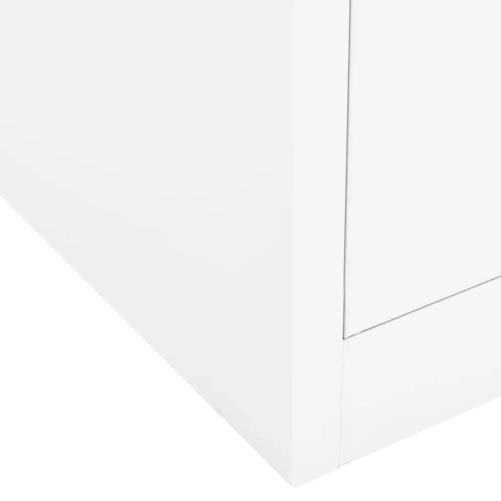 Armadio per Ufficio Bianco 90x40x102 cm in Acciaio