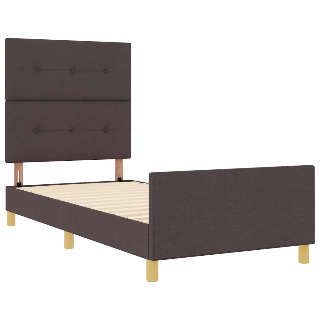 Struttura del letto Marrone scuro 100 x 200 cm Tessuto 3344707
