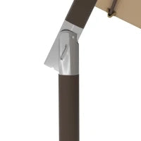 Ombrellone da Giardino Ø 2,63 m in Metallo Rotondo, Poliestere 180g/m², Manovella, Inclinabile, Beige