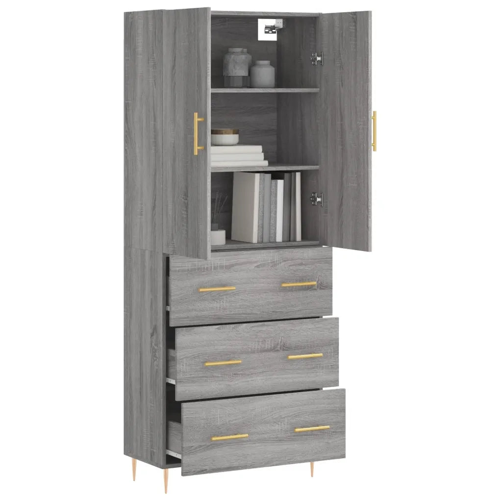 Credenza Grigio Sonoma 69,5x34x180 cm in Legno Multistratocod mxl 77916