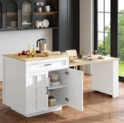 Tavolo bar allungabile con contenitore in MDF bianco, 133-202 cm