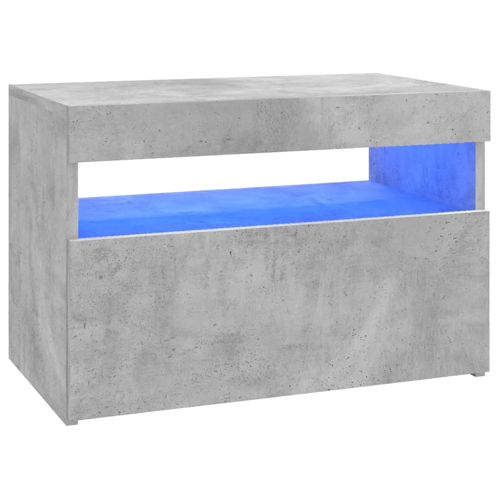 Mobile Porta TV con Luci LED Grigio Cemento 60x35x40 cm 804417