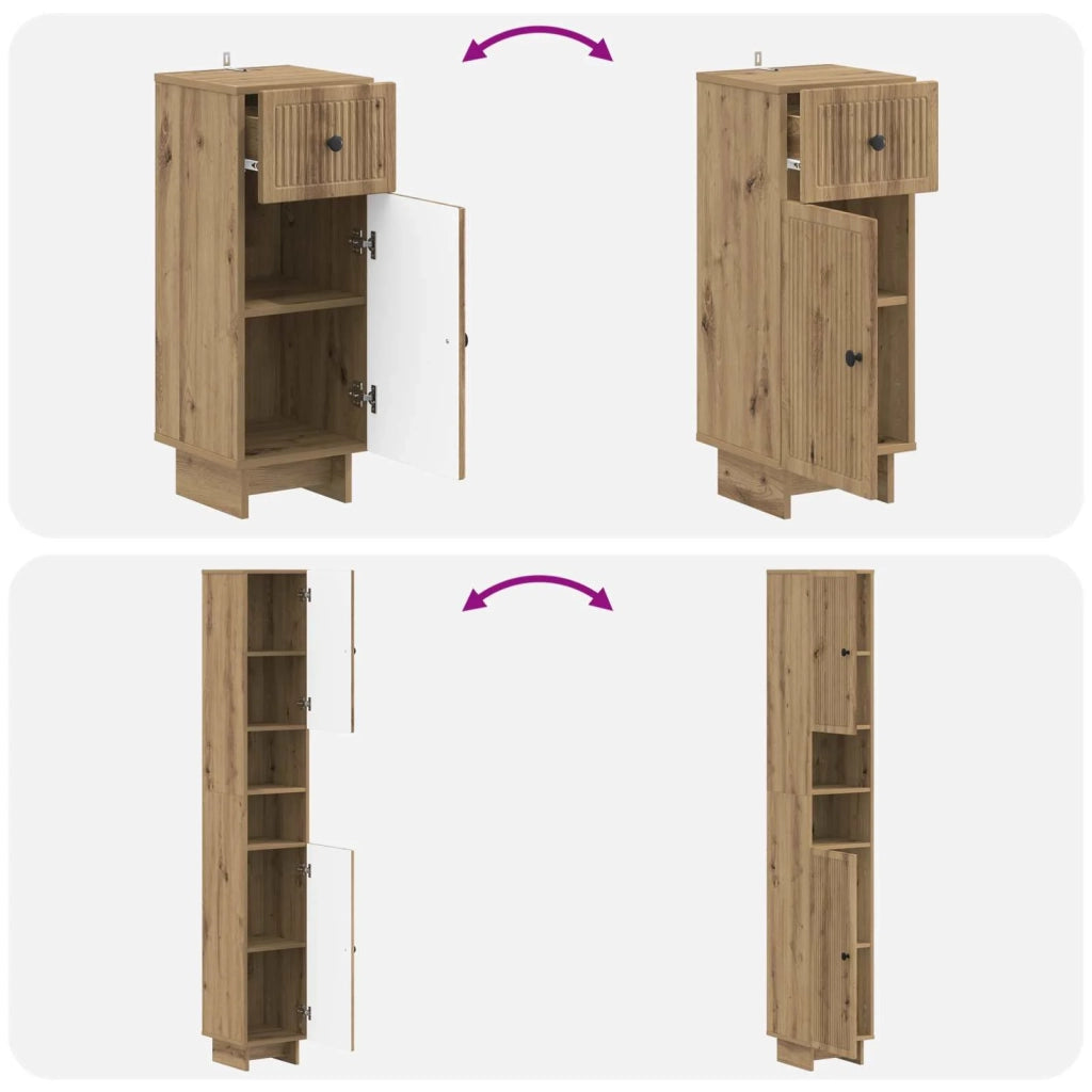 Set di armadietti da bagno in 3 pezzi EDE Legno ingegnerizzato 3417827