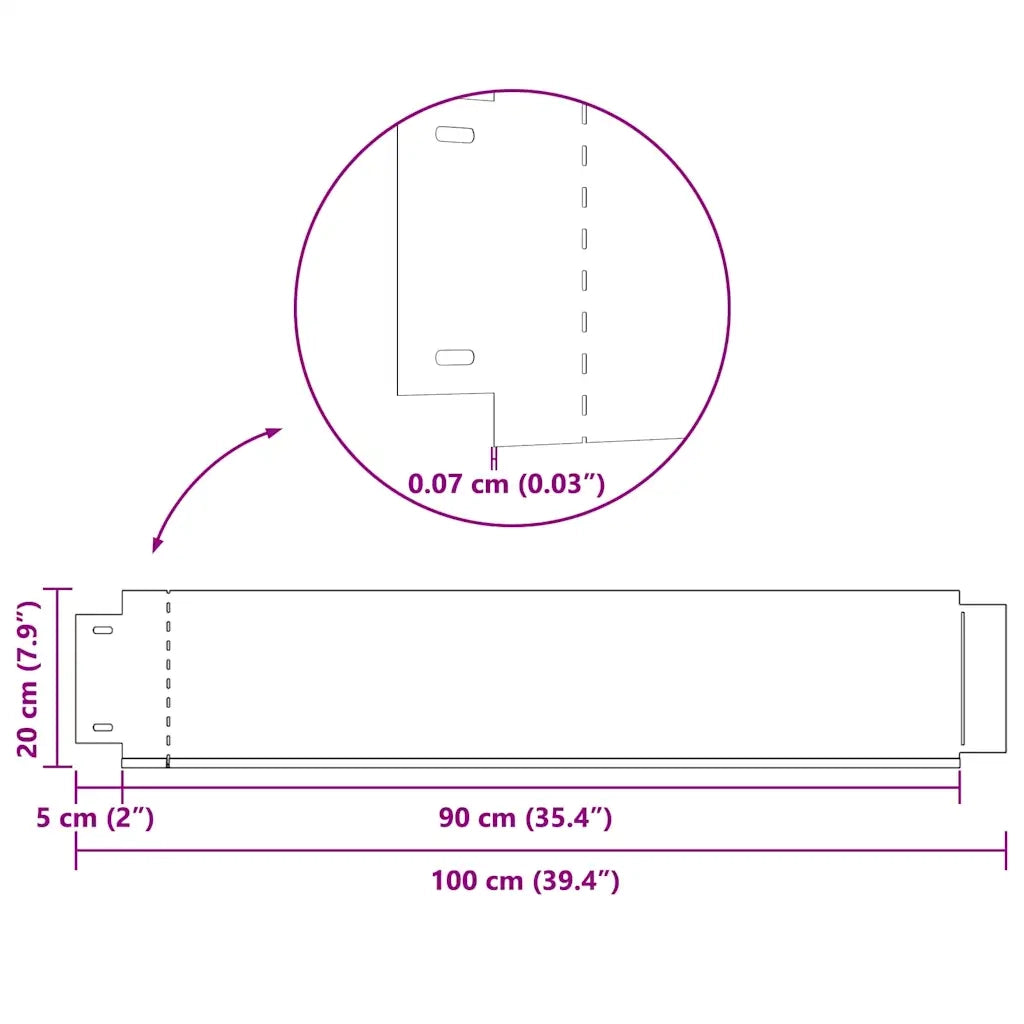 Pannelli Recinzione per Prato 20 pz Acciaio Zincato 100x20 cm CFW3833034