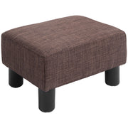 Pouf in tessuto effetto lino ¨C zephmum ¨C marrone 40x30x24cm