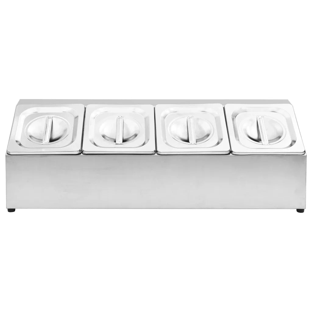 Supporto Gastronorm con 4 Contenitori GN 1/6 in Acciaio Inox 51221